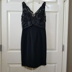 Oleg Cassini | Black Tie Beaded Dress 6